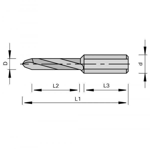 Stehle VHW 2022 Durchgangs-Bohrer  5,0x35x70mm S=10x24mm Rechtslauf